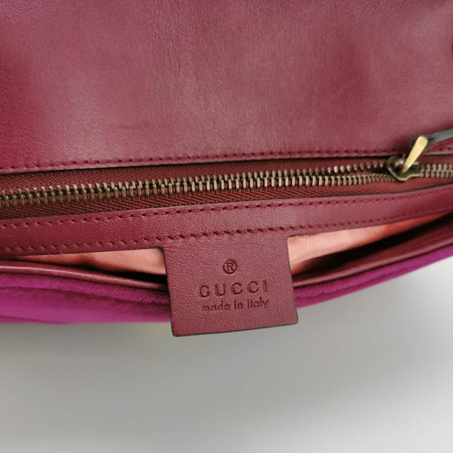 Sold Gucci Marmont Mini Flap Pink Velvet Handbag
