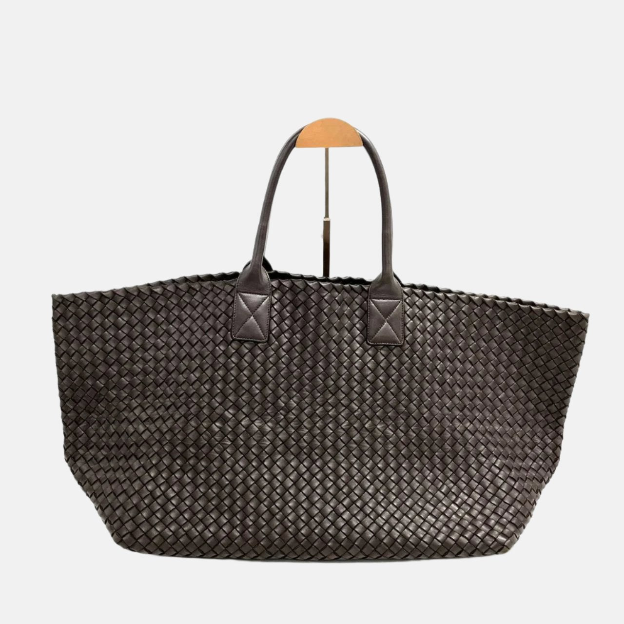 Bottega Veneta Cabat Large Intreccio Leather Tote Bag Dark Chocolate Brown 42cm-Luxbags