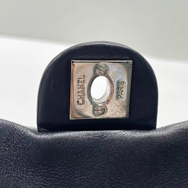 Chanel Cambon Multi-pocket Ligne Reporter Bag Medium Black CC on Black Calfskin Leather