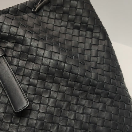 Bottega Veneta Cesta Shopper Tote Intrecciato Black Leather Large 50cm