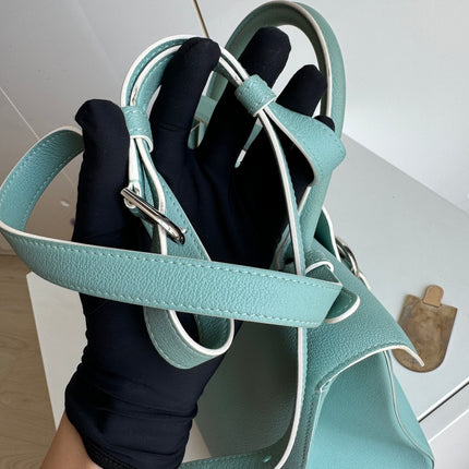 Delvaux Brilliant MM Medium Bright Tiffany Blue Calfskin Leather Crossbody Bag