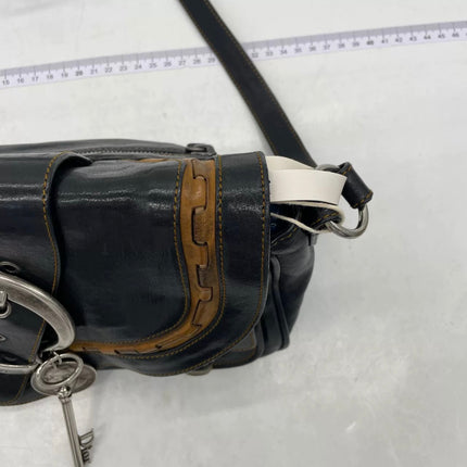 Dior Vintage Gaucho Mini Black Leather Crossbody Bag