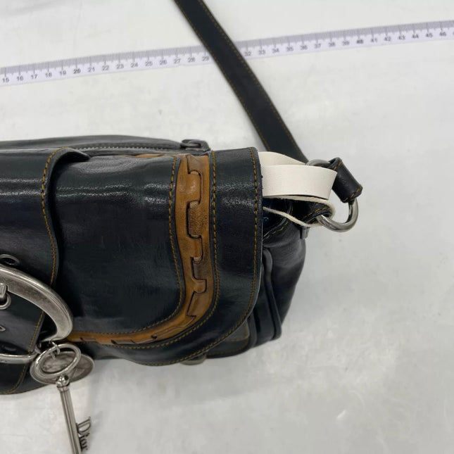 Dior Vintage Gaucho Mini Black Leather Crossbody Bag