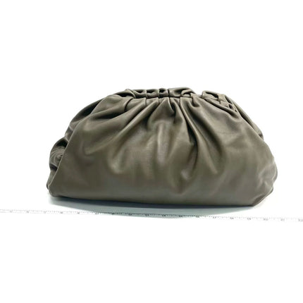 Bottega Veneta Pouch Calfskin Leather Dark Green Large