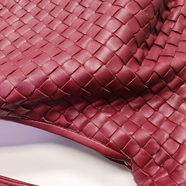 Bottega Veneta Belly Hobo Intrecciato Red Burgundy Medium 40cm