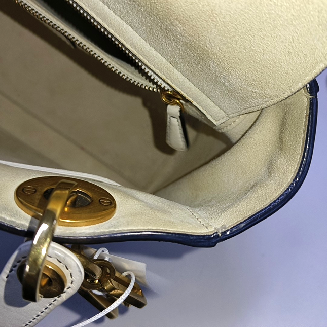 Lady Dior Medium Love White Calfskin Leather with Gold-tone Hardware