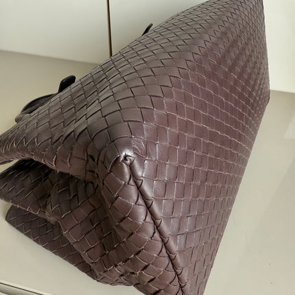 Bottega Veneta Roma Large Intrecciato Nappa Leather Dark Brown 35cm