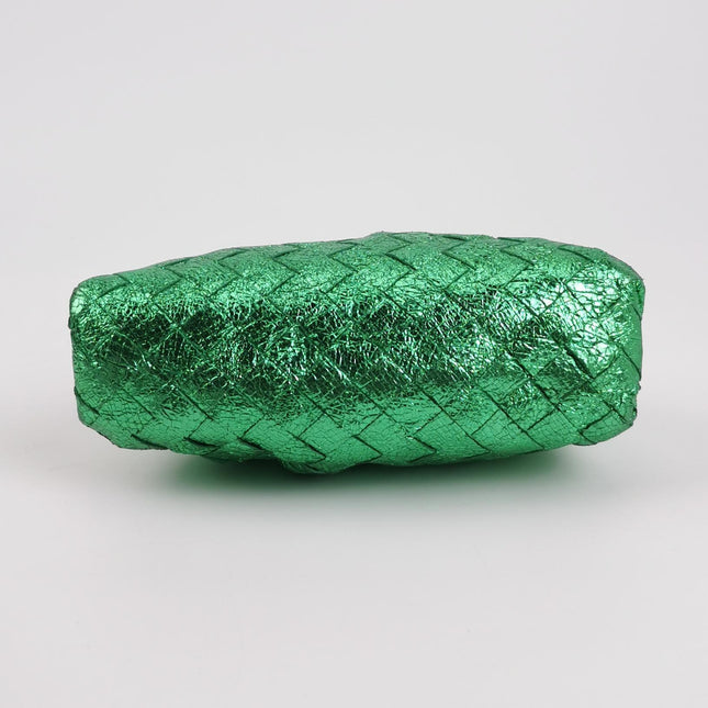 Bottega Veneta Pouch Mini Metallic Green Intrecciato Leather