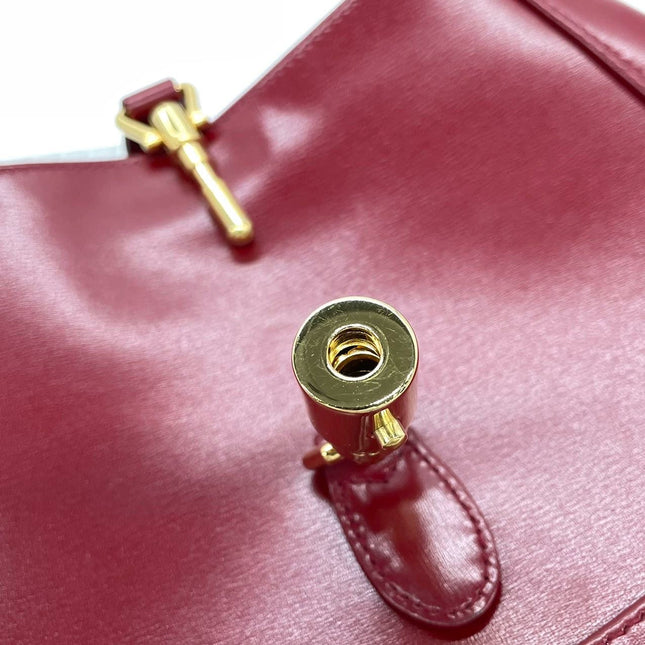 Sold Gucci Jackie 1961 Burgundy Red Leather Bag Small with Adjustable Strap