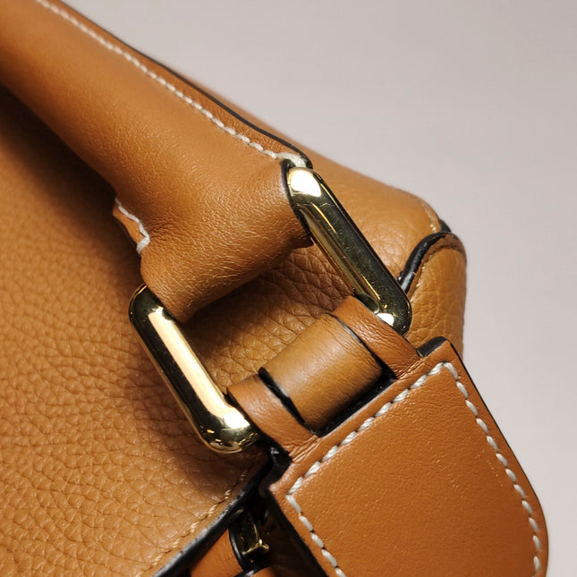 Loewe Puzzle Medium Brown Leather with Embroidered Multicolor Strap