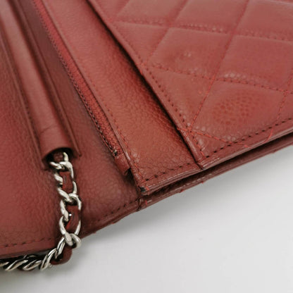 Sold Chanel Wallet on Chain Classic Flap Burgundy Caviar Leather