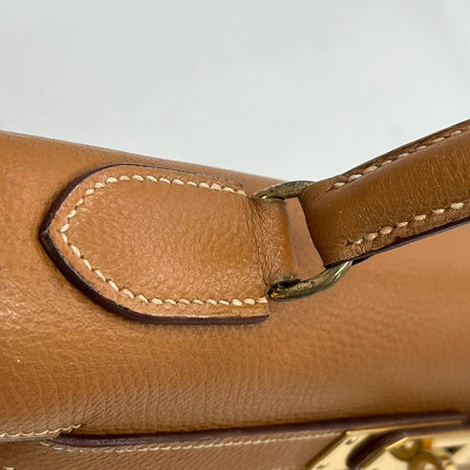 Hermes Kelly 28 Sellier Brown Gold Epsom Leather Gold Hardware 1985