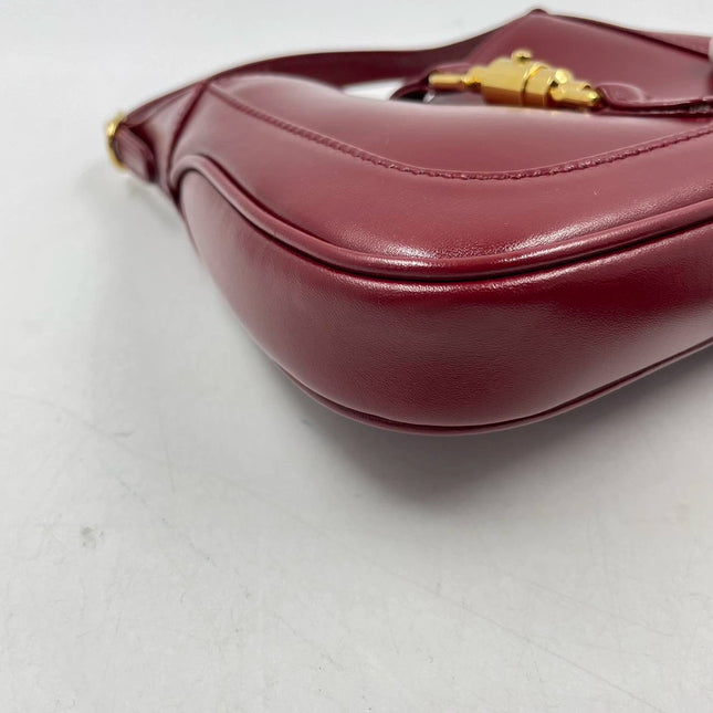 Sold Gucci Jackie 1961 Mini Burgundy Leather Bag Two Way Carry Never Worn