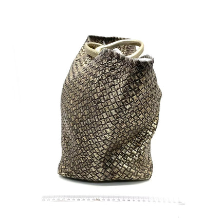Bottega Veneta Cabat Large Intreccio Deerskin Leather Tote Bag Gold