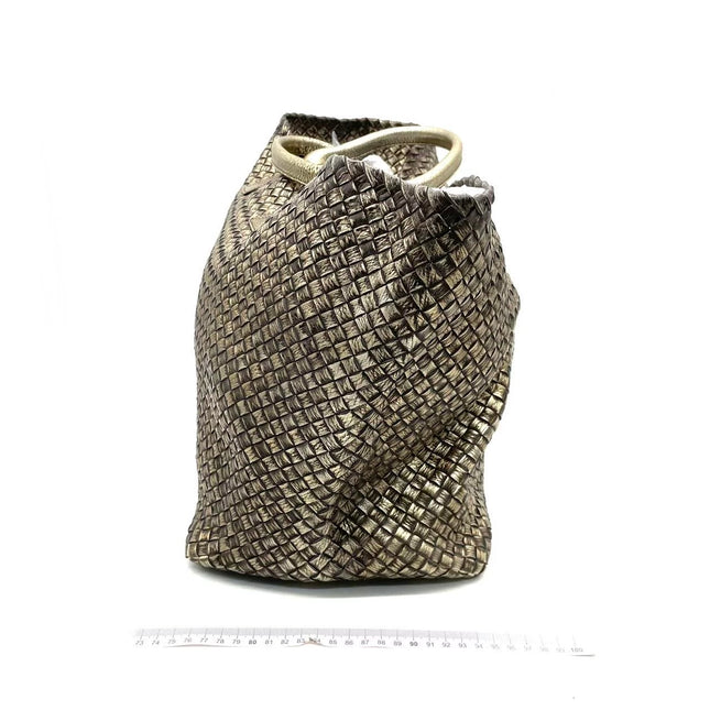 Bottega Veneta Cabat Large Intreccio Deerskin Leather Tote Bag Gold