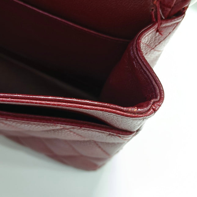 Chanel Classic Flap Medium 2008 Burgundy Caviar Leather Silver Hardware