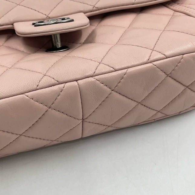 Sold Chanel Classic Flap 2014-2015 Pink Lambskin Leather Medium Shoulder Bag