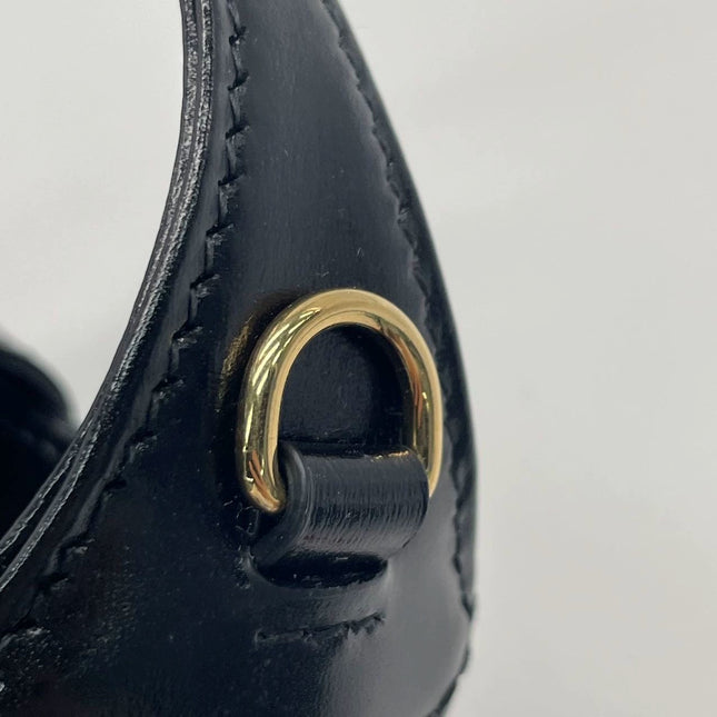 Sold Gucci Jackie 1961 Super Mini Black Leather Bag with Chain Strap