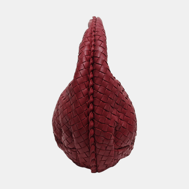 Bottega Veneta Belly Hobo Intrecciato Red Burgundy Medium 40cm