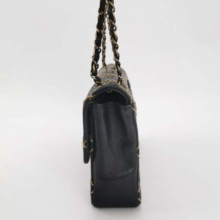 Chanel Wild Stitch Flap Black Leather with Stitching Detail 2000-2002