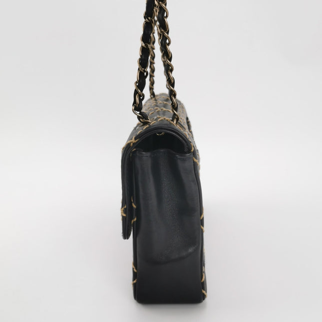 Chanel Wild Stitch Flap Black Leather with Stitching Detail 2000-2002