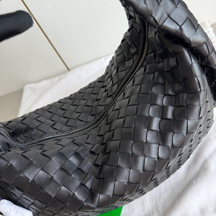 Bottega Veneta Jodie Small Black Lambskin Leather Silver Hardware