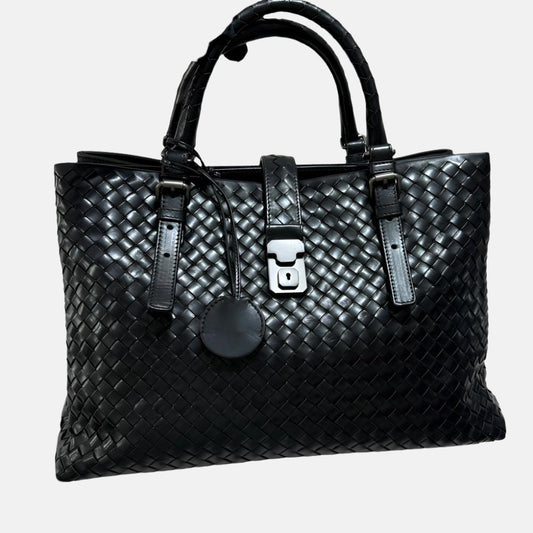 Bottega Veneta Roma Handbag Bag Intrecciato Nappa Leather Black Large 35cm-Luxbags