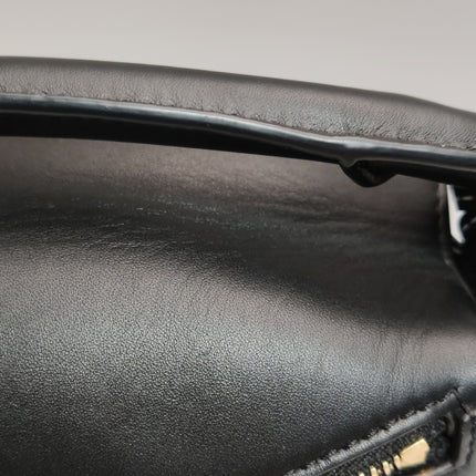 Loewe x Suna Fujita Lemur Puzzle Edge Small Black Leather Crossbody Bag