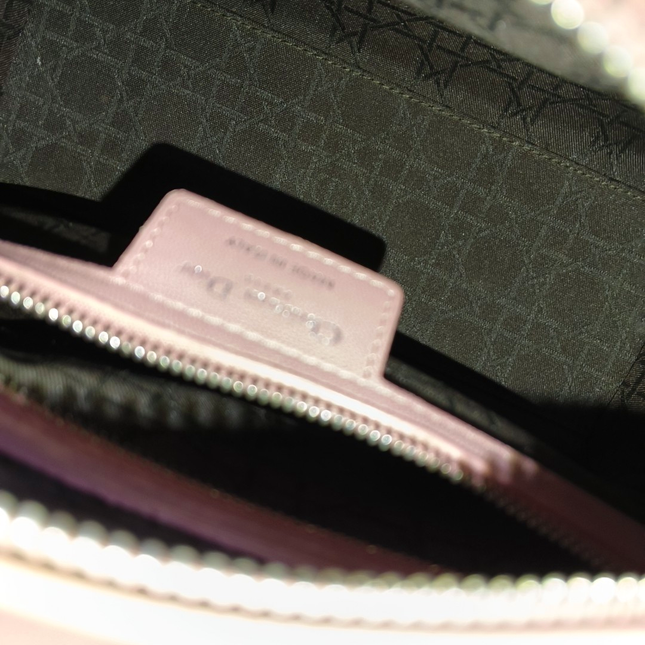 Lady Dior Medium Handbag Lipstick Pink Cannage Leather Gold Hardware