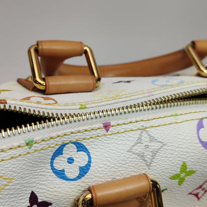 Louis Vuitton x Takashi Murakami Speedy 30 Lock White Multicolor