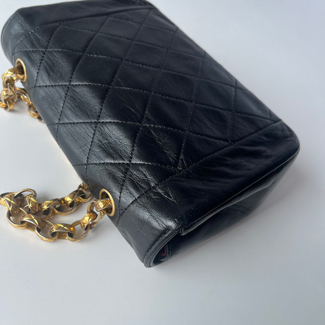 Chanel Diana Flap Bag Mini Black Leather Bijou Chain