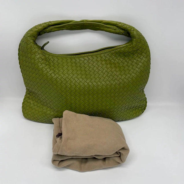 Bottega Veneta Veneta Hobo Avocado Green 45cm Lambskin Leather