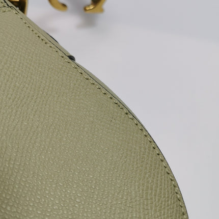 Dior Saddle Medium 2022 Mint Green Grained Leather Handbag with Leather Strap