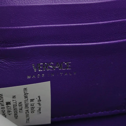 Versace La Medusa Mini Crystal Embellished Top Handle Bag in Purple