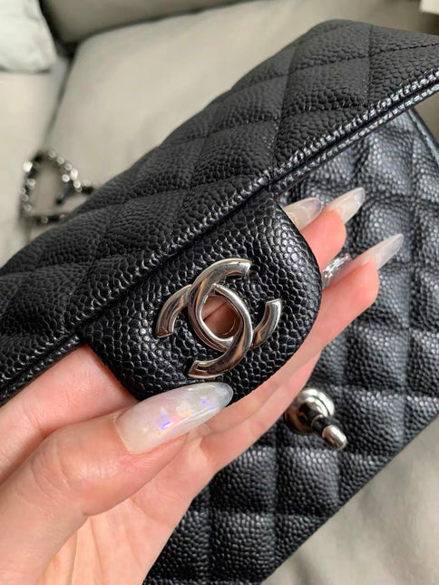 Chanel Classic Flap Mini Black Caviar Silver Hardware 2017-18