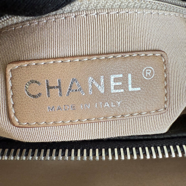 Chanel CC Logo Tote Black Soft Quilted Caviar Leather Silver Hardware 2011-2012