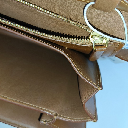 CELINE Classic Box Flap Caramel Brown Leather crossbody bag