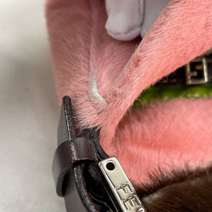 Fendi Baguette Pony-style Calfskin Leather Shoulder Bag in Pink Cow Print
