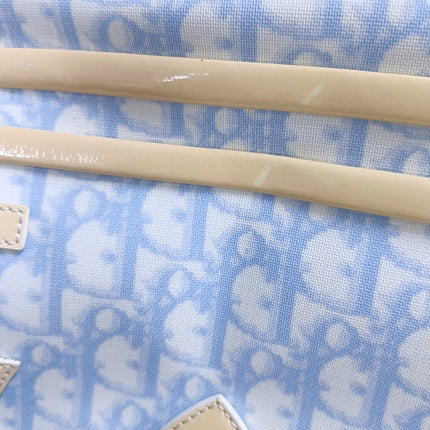 Dior No. 1 Rasta Trotter Bowling Bag Blue Oblique Canvas White Patent Leather