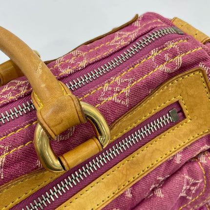 Louis Vuitton Denim Neo Speedy Boston Bag Pink