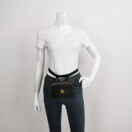 Chanel Vintage Belt Bag Mini Black Lambskin Leather Gold-tone Hardware