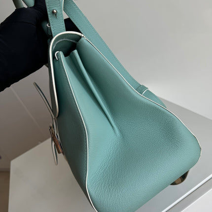 Delvaux Brilliant MM Medium Bright Tiffany Blue Calfskin Leather Crossbody Bag