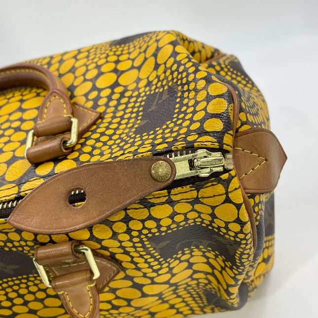 Louis Vuitton Kusama Town Speedy 30 Yellow Top Handle Bag