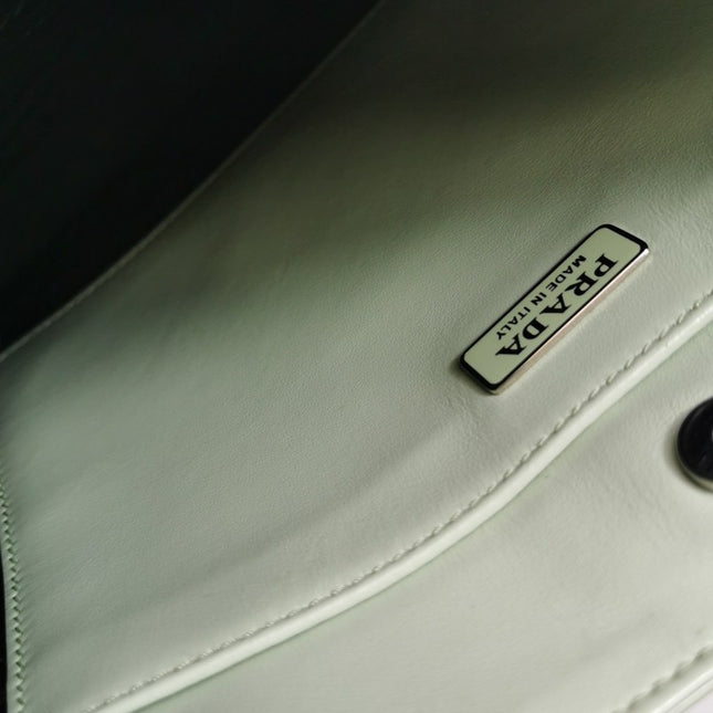 Prada Cleo Green Smooth Leather Shoulder Bag