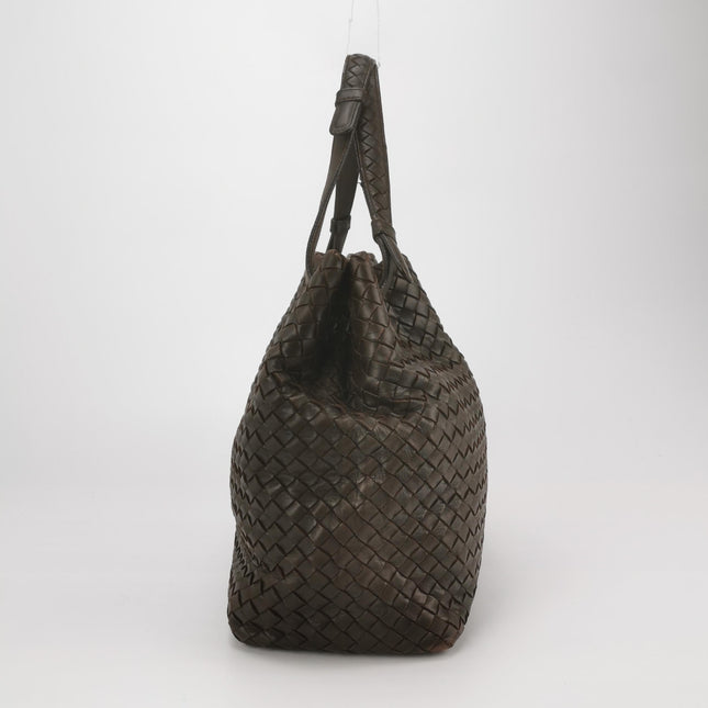 Bottega Veneta Garda Dark Brown Intrecciato Nappa Leather Large 33cm