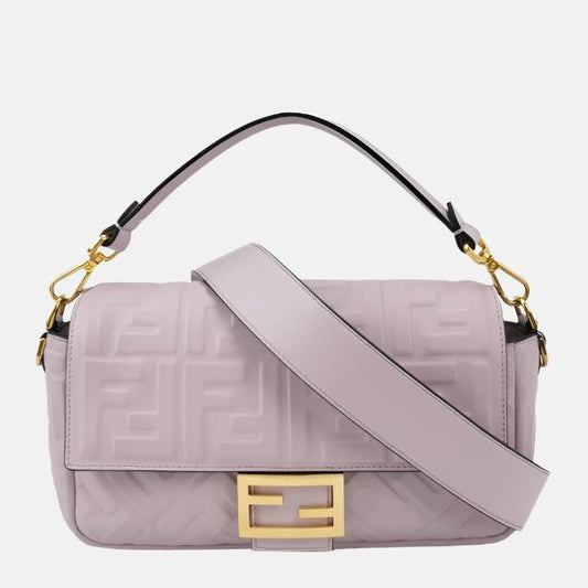 Fendi Baguette Lambskin Leather Crossbody Bag Medium Lavender-Luxbags