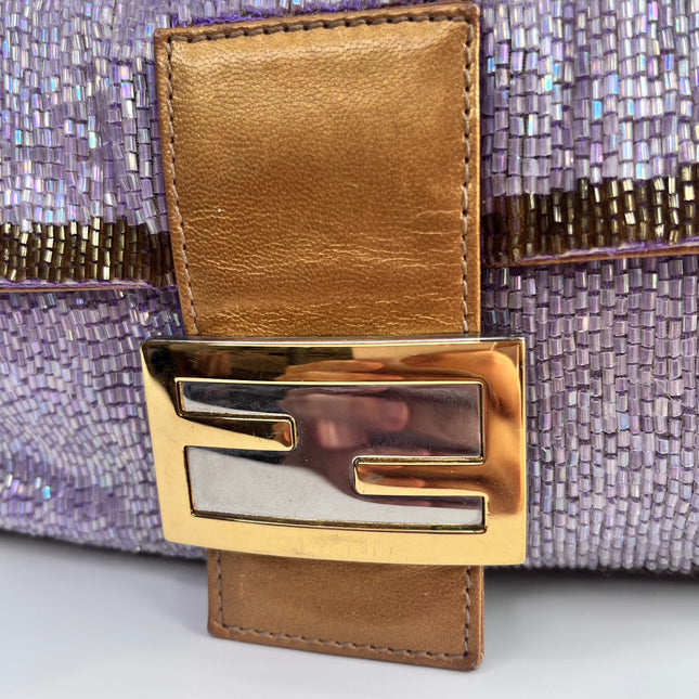 Sold FENDI Baguette Glitter beads Lilac