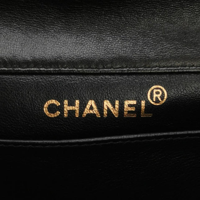 Chanel Double Sided Small Classic Flap Black Lambskin Leather 24k Gold Hardware, 1996-1997