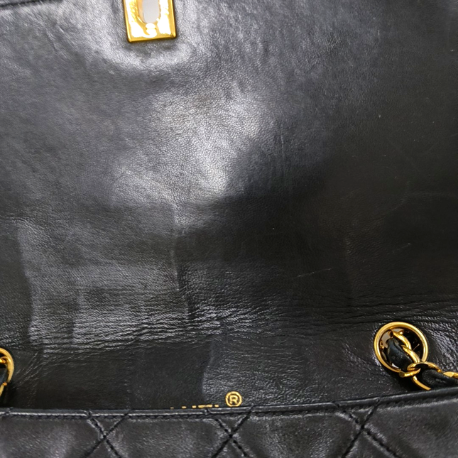 Chanel Diana CC Flap Bag Medium Vintage Black Lambskin Leather with 24k Gold HW, 1989-1991