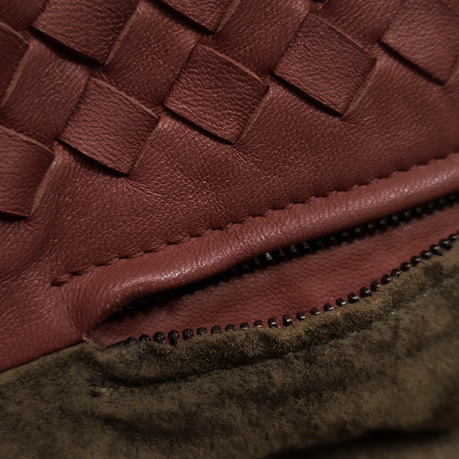 Bottega Veneta Garda Burgundy Intrecciato Nappa Leather Large 33cm